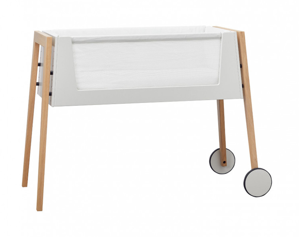 Leander Linea Side by Side Co-Sleeper White / Oak