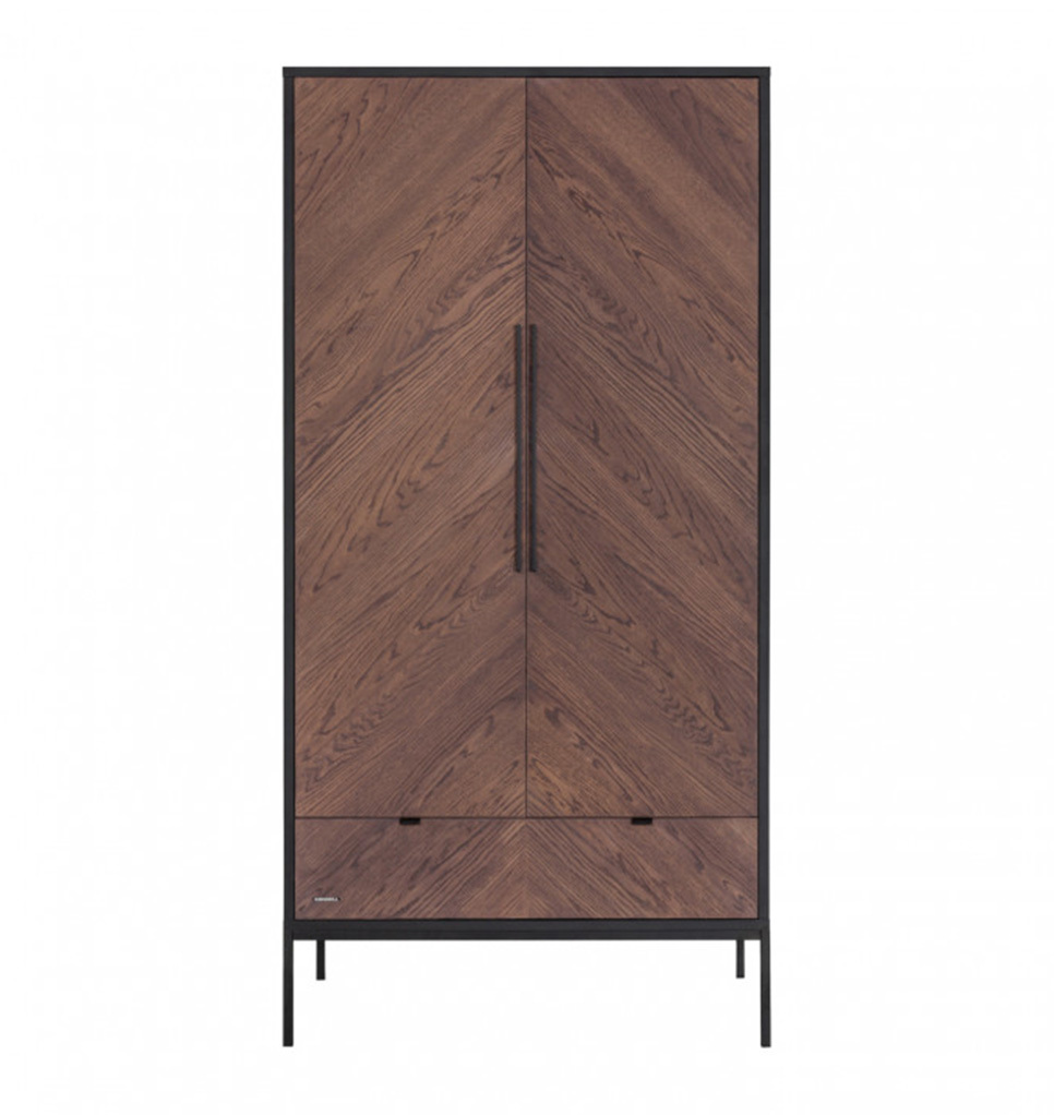 Kidsmill Vince Kledingkast 2-Deurs Black / Walnut