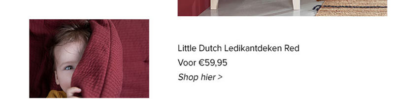 Little Dutch Pure & Soft Ledikantdeken Pure Indian Red